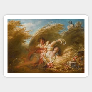 Dans Les Bles - Jean-Honoré Fragonard Sticker